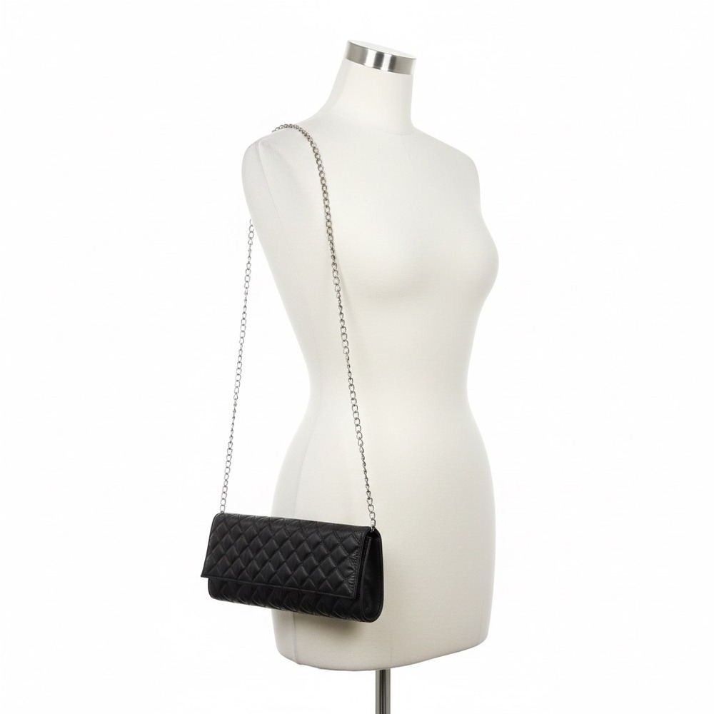 CHI Smart Black Quilted‎ Clutch Chain Crossbody Bag Y2K Minimalist Coquette Chic